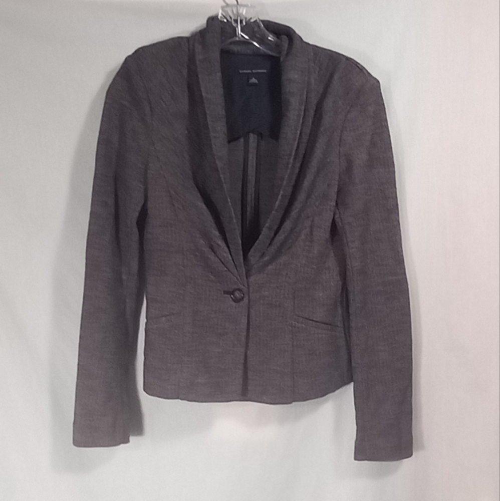 Banana Republic Gray Herringbone Wool Blend Fitted Blazer Size 6